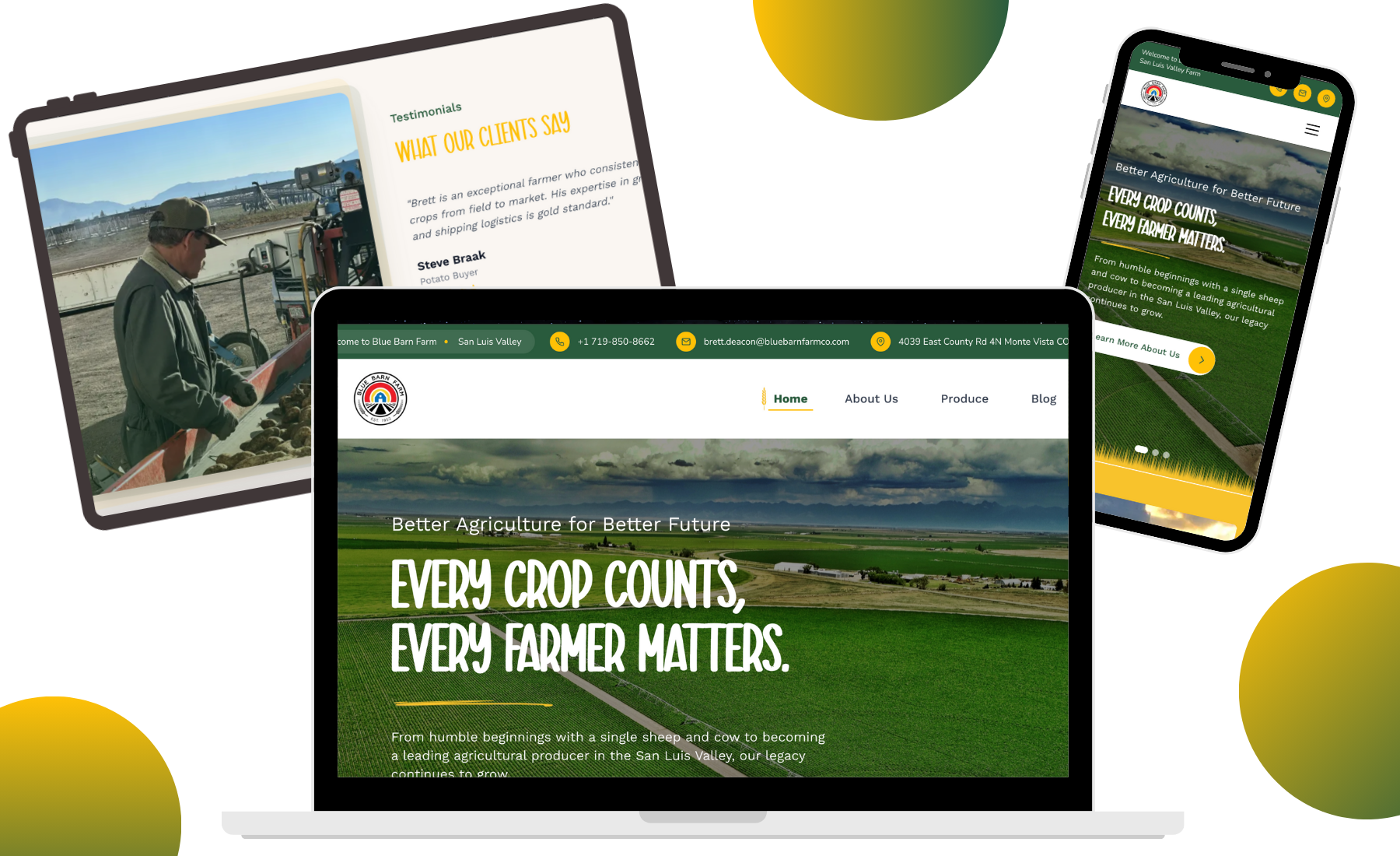 Blue Barn Farms website screenshot